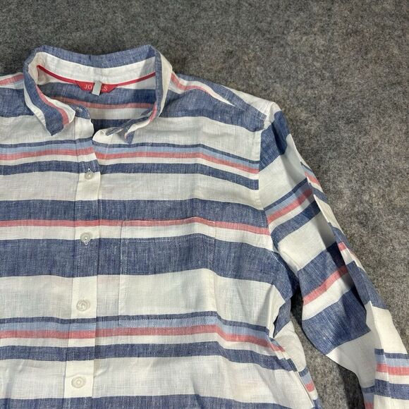 Joules Tunic Top Womens 8 Jeanne Striped Button Down Linen Lightweight Shirt - Picture 4 of 8